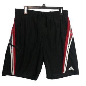 Adidas Red and black Swim Trunks With Zipper Pocket.  Sz L
